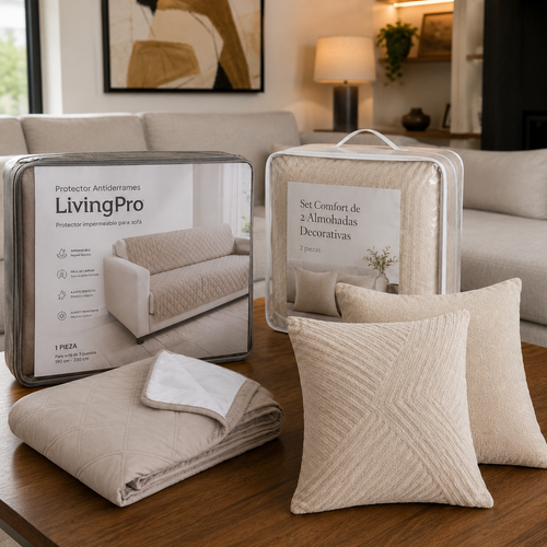 LivingPro Combo: Spill Guard + Pack of 2 Pillows