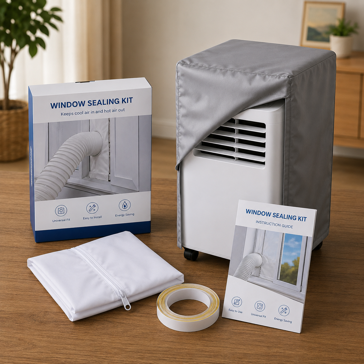CoolZone Combo: Window Sealing Kit + Dust Cover
