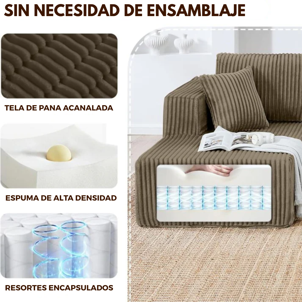 Sofá Modular Comfy™ | 3 en 1 (set completo)